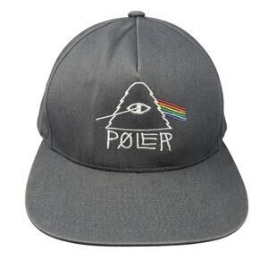 Poler Snapback 5 Panel Cap Gray One Size Adjustable Embroidered Camp Vibes